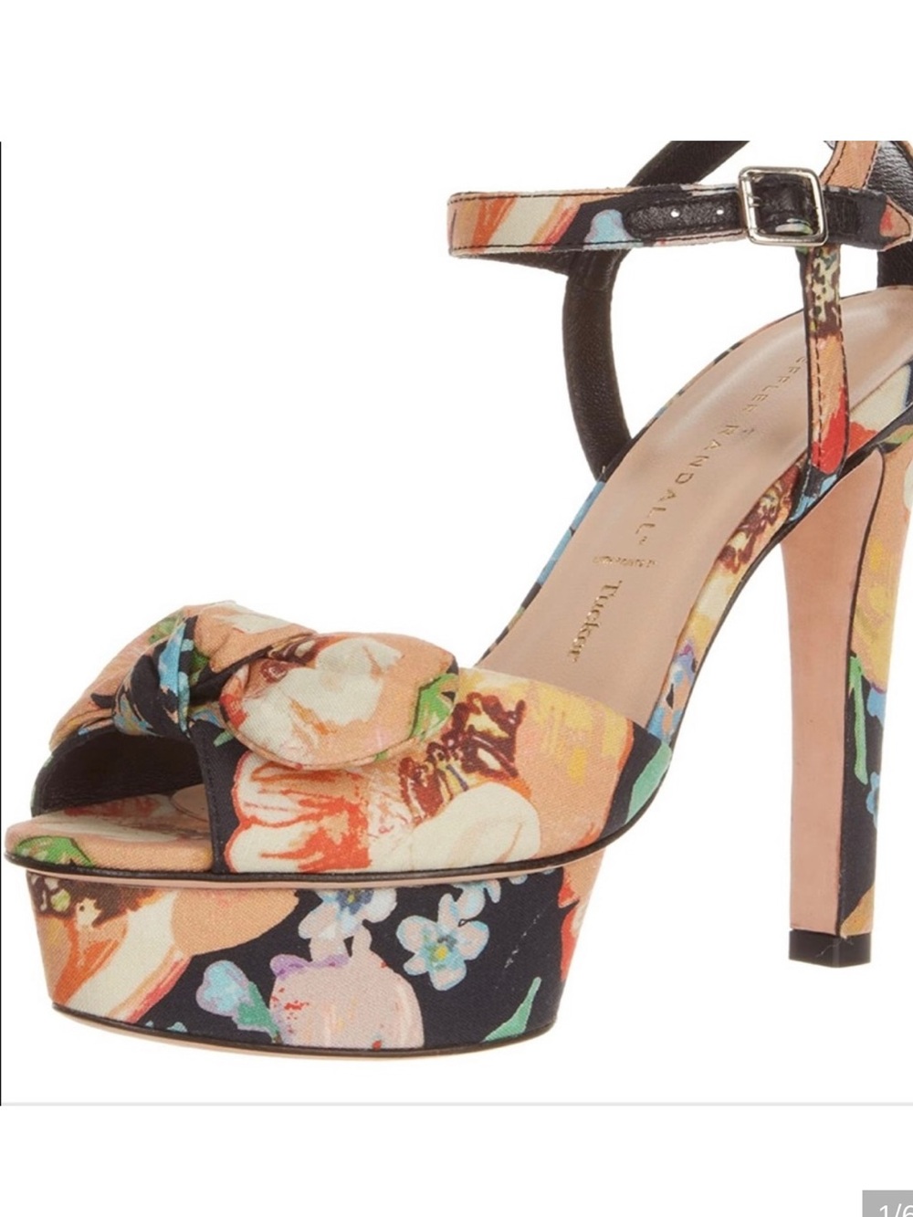 Loeffler Randall Tucker Dahlia Floral Bow Platform Heels